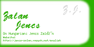 zalan jencs business card